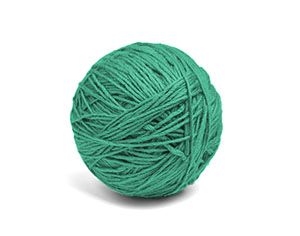 a green ball of yarn